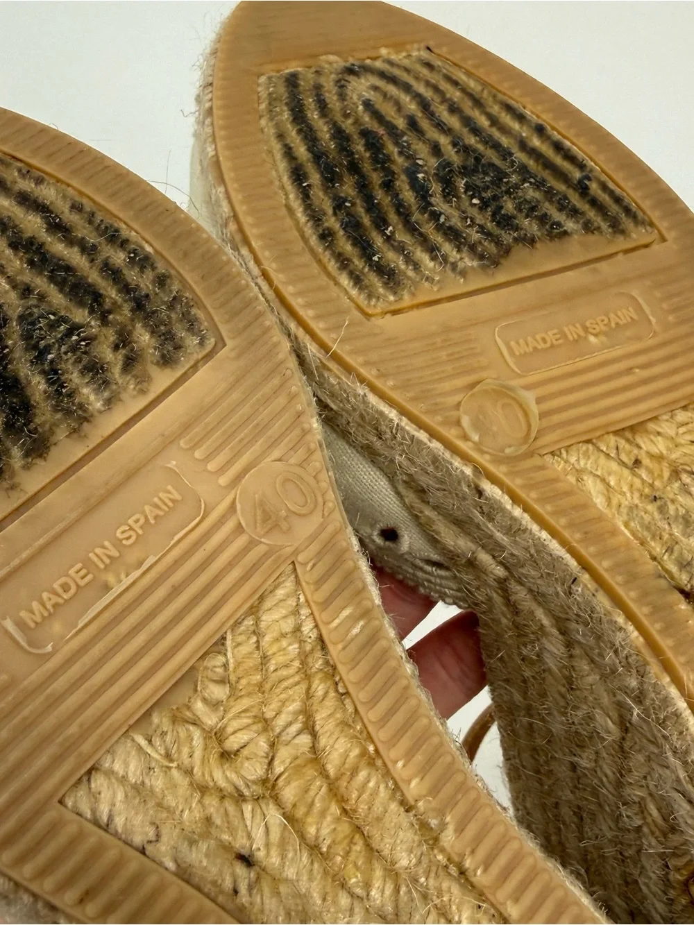 Maypol Espadrille Beige Wedges Eyelet Cutout Size EU 40 Spain Canvas 9